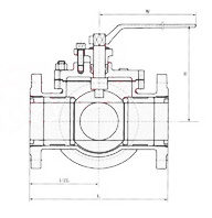 Q45F三通四密封球阀结构图